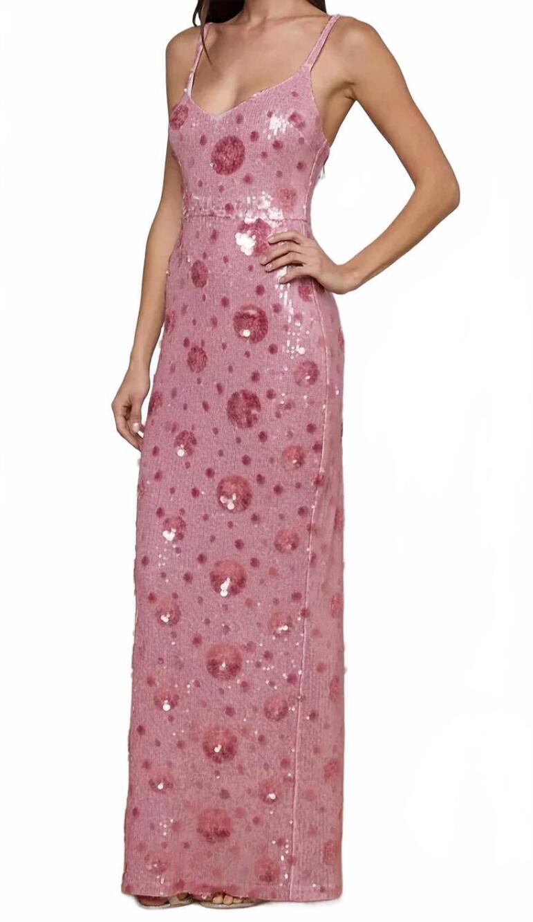 NEW L'AGENCE women's karma maxi dress in light rose